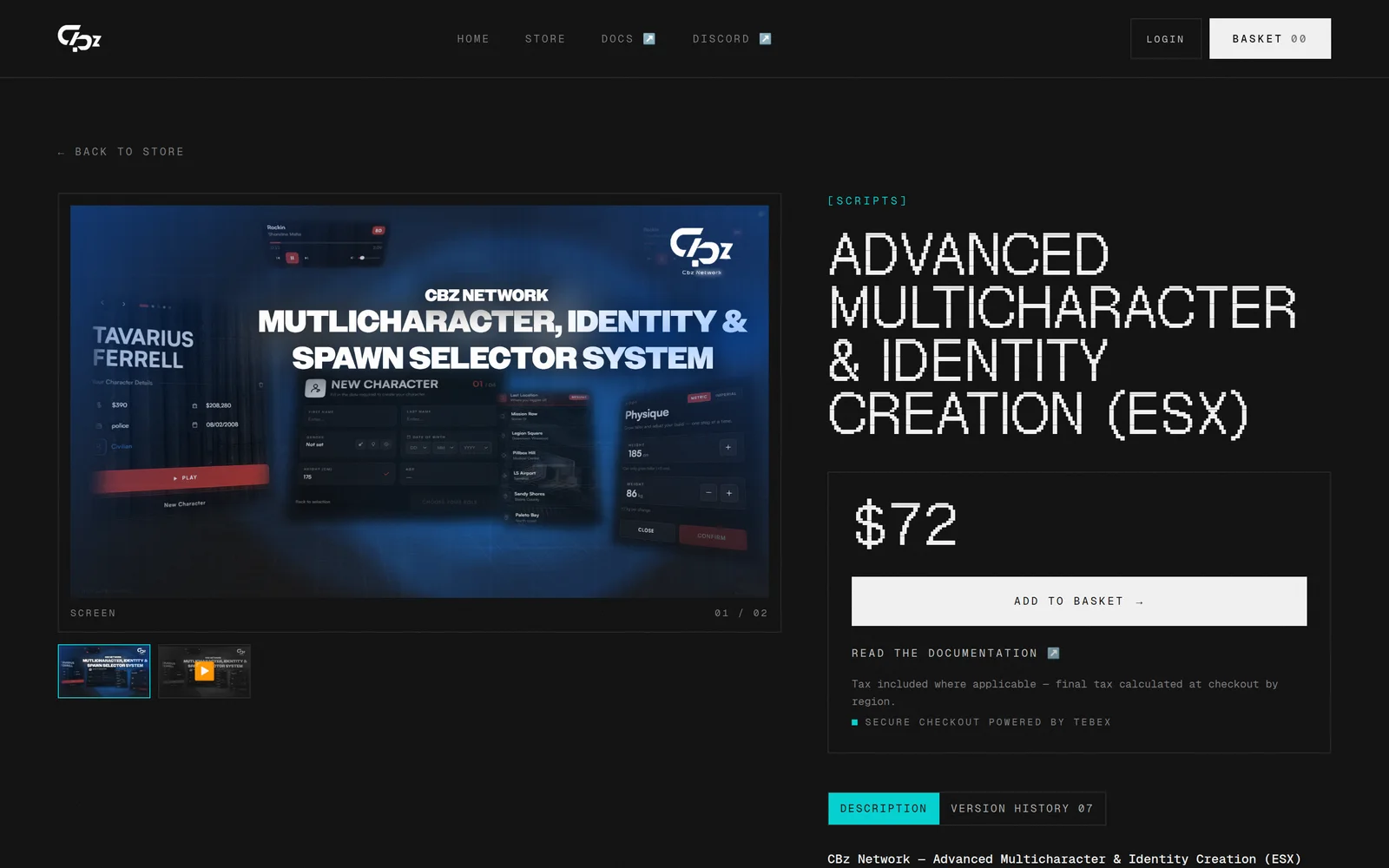 A product page